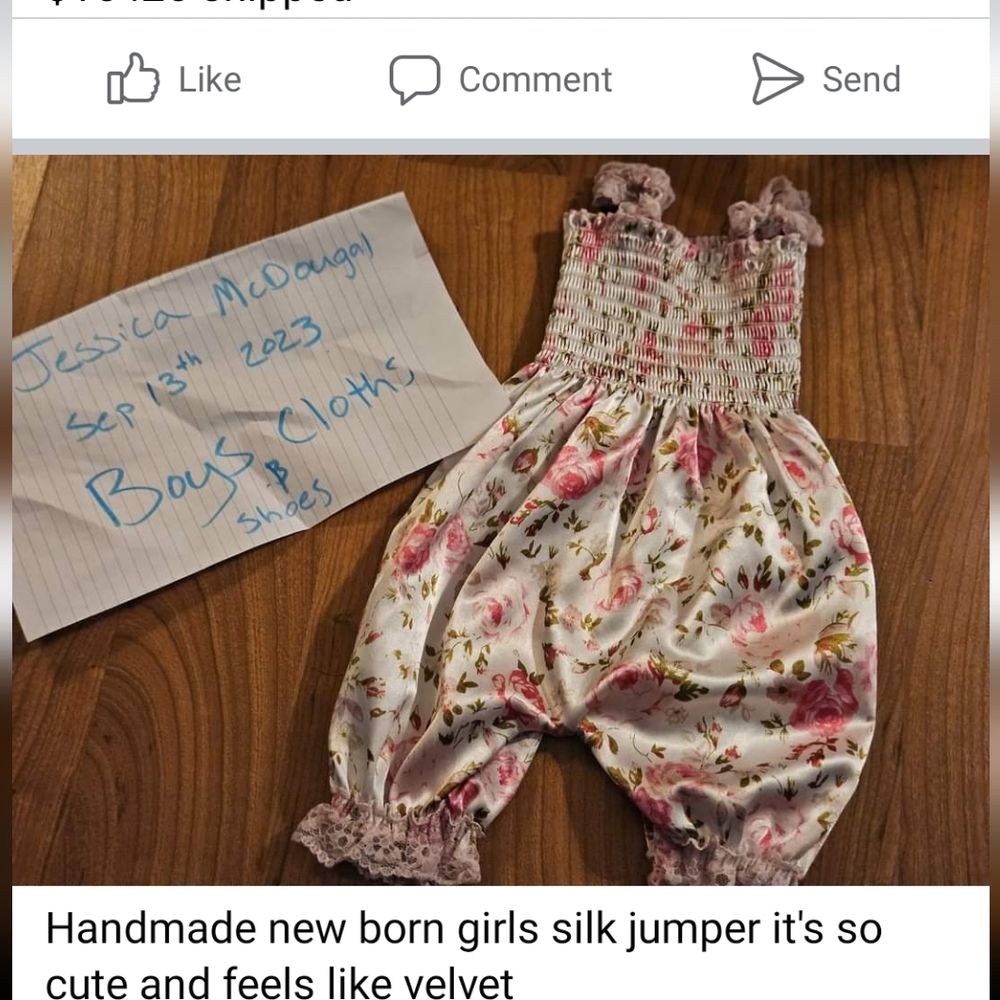 Cute handmade  velvet newborn jumper